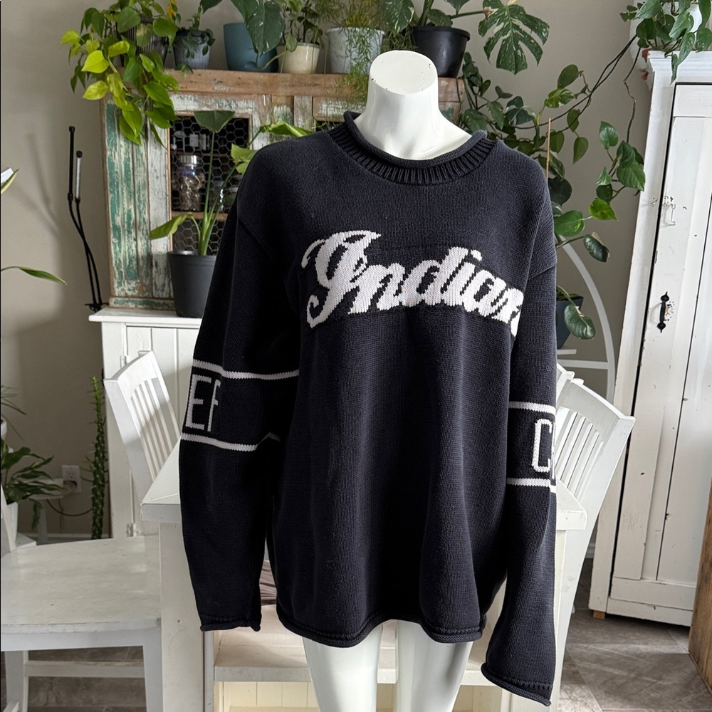 1980s vintage Indian Motorcycle knit men’s or womans XL sweater
